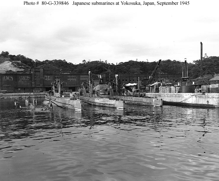 Japanische U-Boote bei Yokosuka, Japan, September 1945